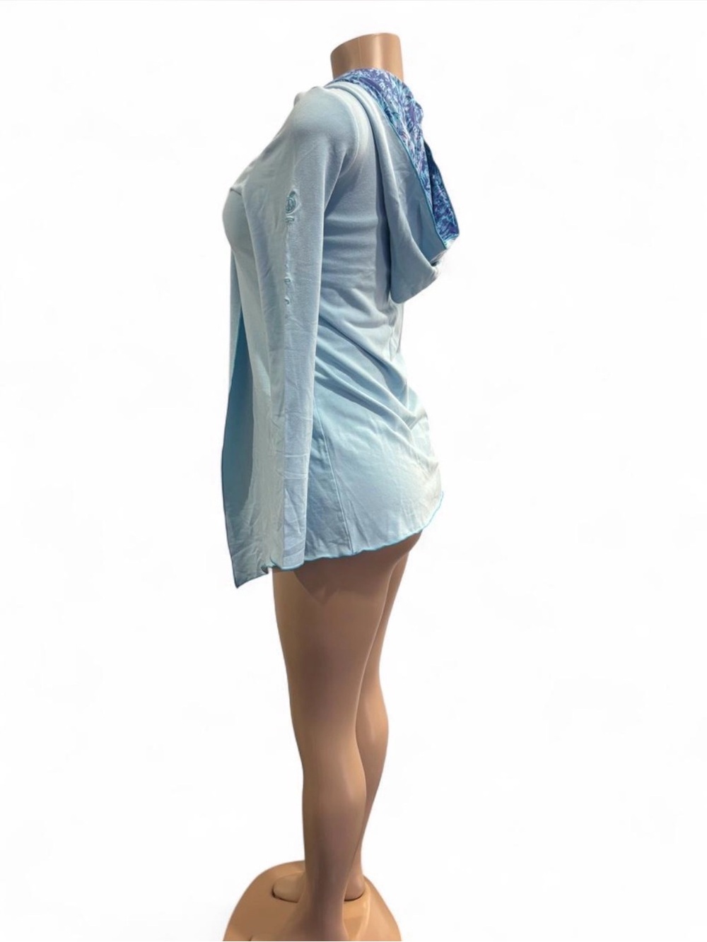 Green Apple Light Blue Hooded Open-Front Cardigan - Picture 3 of 8
